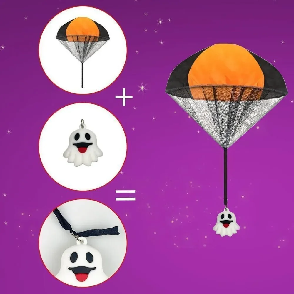 Bundle of 6 Pack Halloween Parachute Toys & 360 Halloween Temporary Tattoos